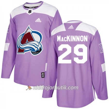 Män Ishockey Colorado Avalanche Tröja Nathan MacKinnon 29 Adidas 2017-2018 Lila Fights Cancer Practice Authentic